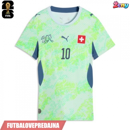 Lacne Ženy Futbalové dres Švajčiarsko Granit Xhaka #10 MS 2026 Krátky Rukáv - Preč